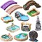 12 Pieces Garden Accessories Miniature Bridge Mini Lighthouse Water Well Bridge Figurines Pond Lawn Garden Ornament Figurines for DIY Craft Garden Decor (Classic Style)